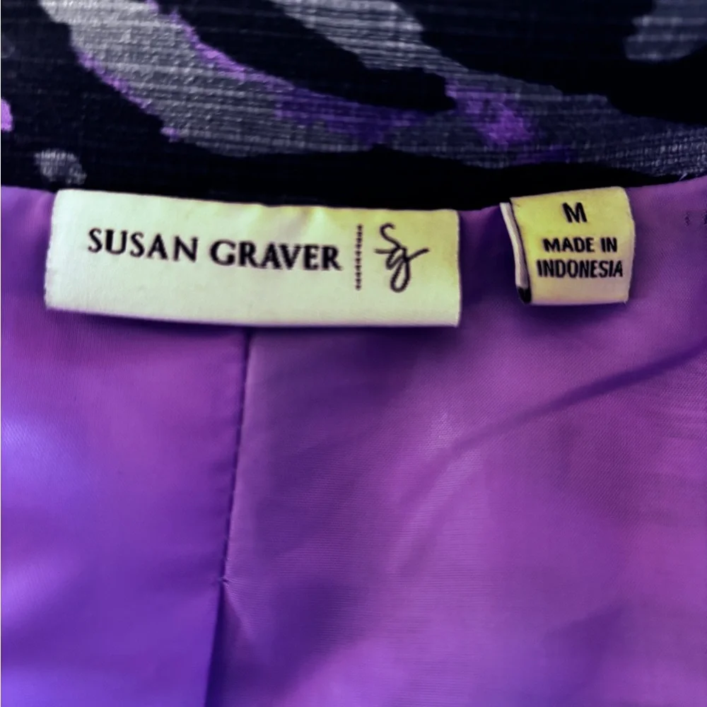 Susan Graver Black Purple Bomber Jacket – Chic Outerwear